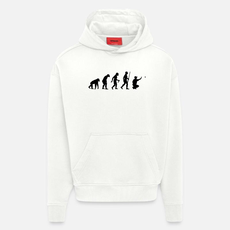 Pétanque Boule Evolution - Sweat à capuche bio épais oversize fabriqué en UE - OFF WHITE
