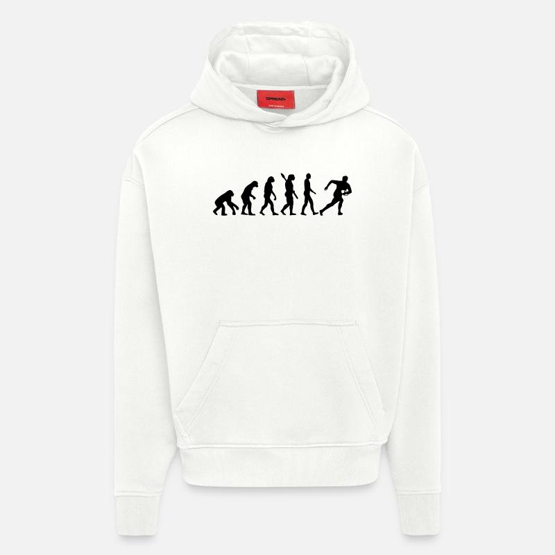 Evolution Rugby - Sweat à capuche bio épais oversize fabriqué en UE - OFF WHITE