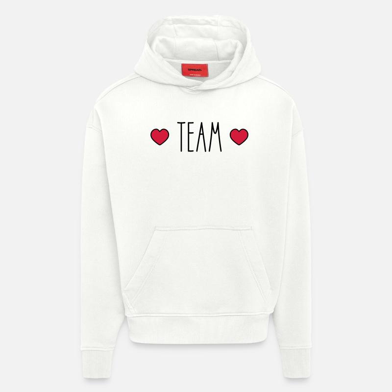 Cœur d’équipe - Sweat à capuche bio épais oversize fabriqué en UE - OFF WHITE