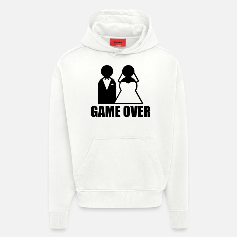 Game Over - Sweat à capuche bio épais oversize fabriqué en UE - OFF WHITE
