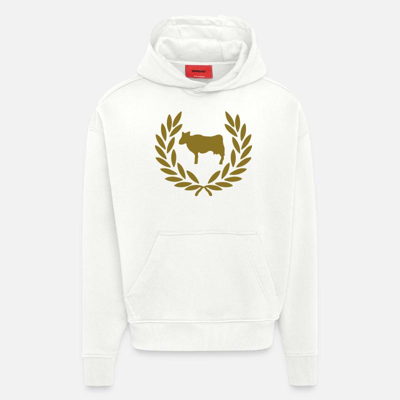 Bauer_krone_cow - Hoodie- made by SPREAD  - OFF WHITE
