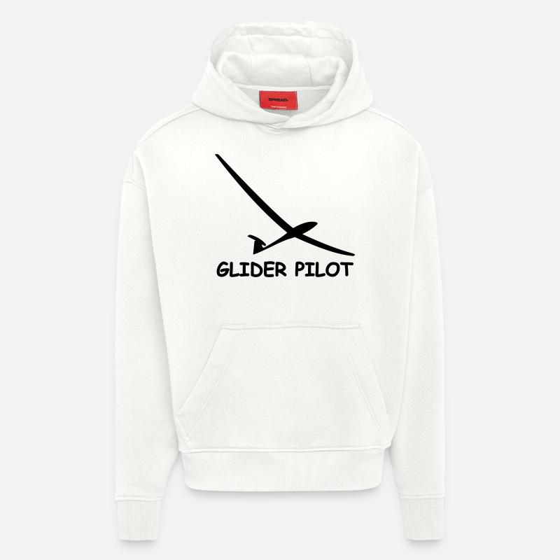 glider pilot - Sweat à capuche bio épais oversize fabriqué en UE - OFF WHITE