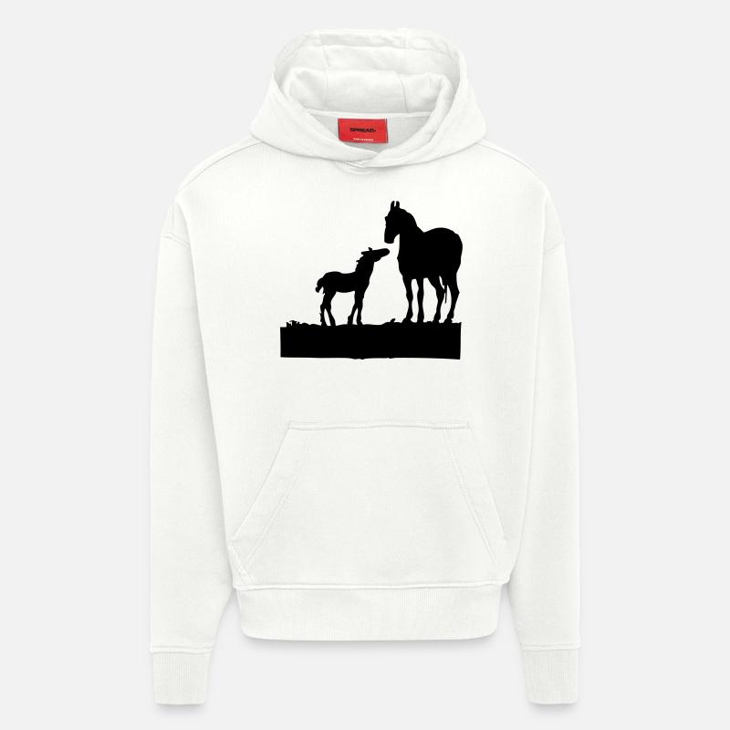 Cheval - Sweat à capuche bio épais oversize fabriqué en UE - OFF WHITE