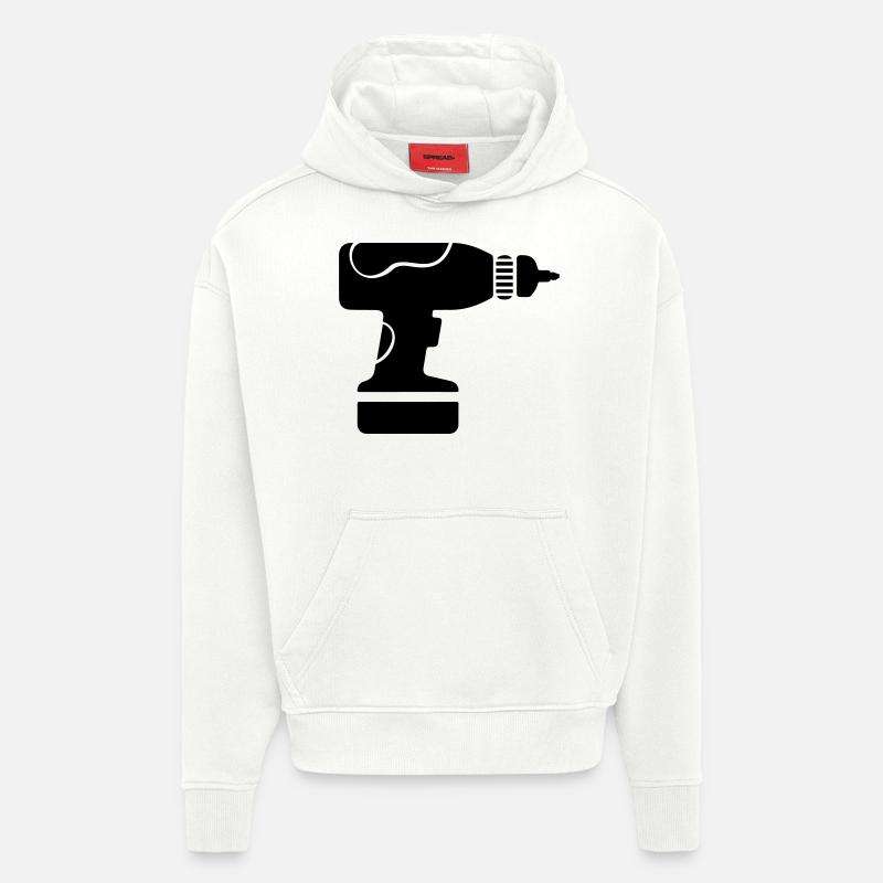 Perceuse - Sweat à capuche bio épais oversize fabriqué en UE - OFF WHITE