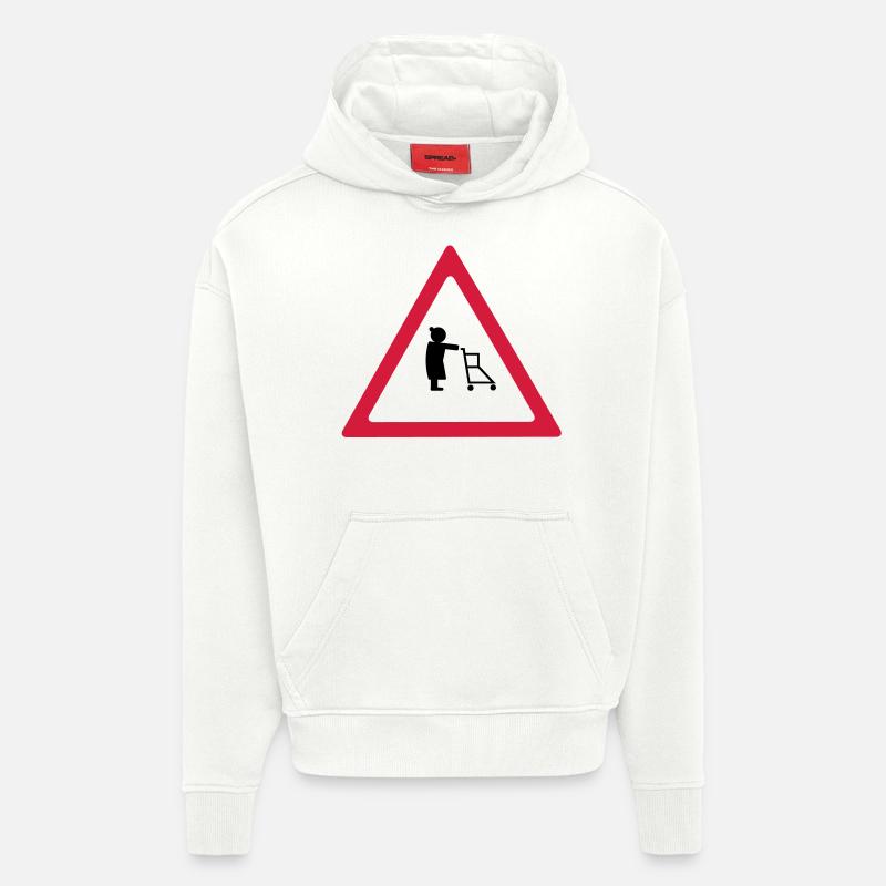 Soutien retraités - Sweat à capuche bio épais oversize fabriqué en UE - OFF WHITE