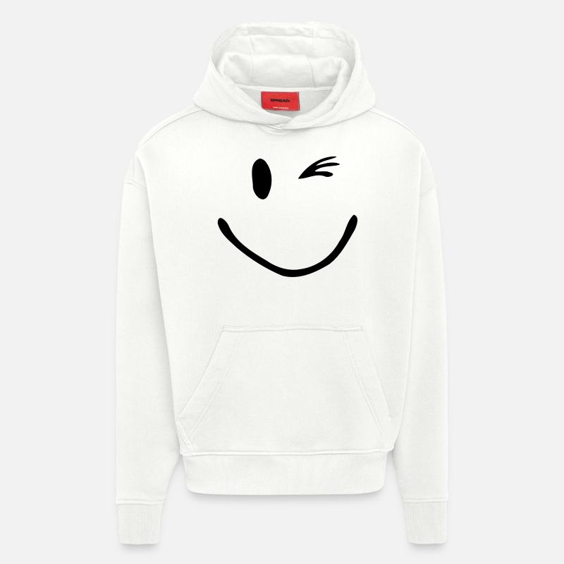 Zwinker Smiley - Hoodie- made by SPREAD - OFF WHITE