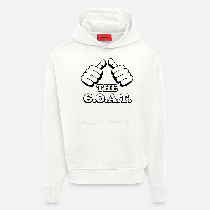 Je suis le GOAT - Sweat à capuche bio épais oversize fabriqué en UE - OFF WHITE