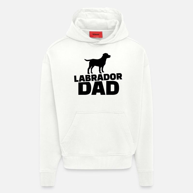 Labrador Dad - Sweat à capuche bio épais oversize fabriqué en UE - OFF WHITE