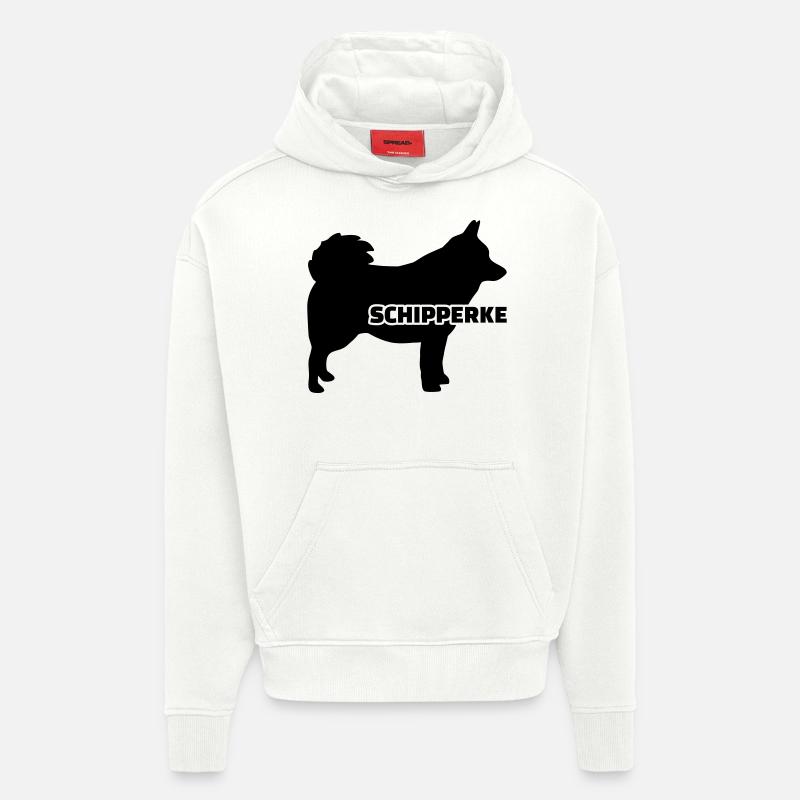 Schipperke - Sweat à capuche bio épais oversize fabriqué en UE - OFF WHITE