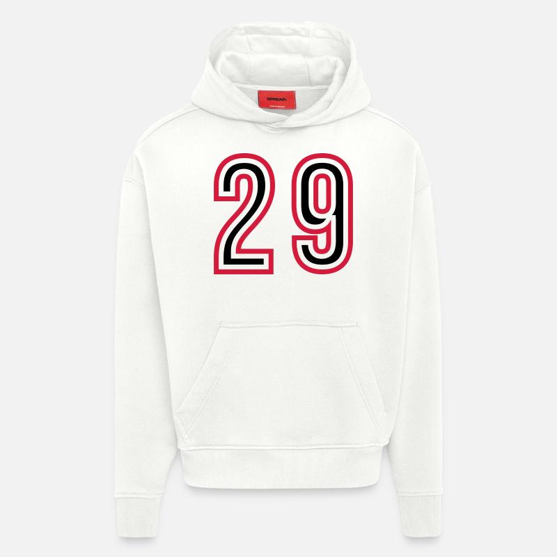 Maillot 29 Nombre d’années - Sweat à capuche bio épais oversize fabriqué en UE - OFF WHITE