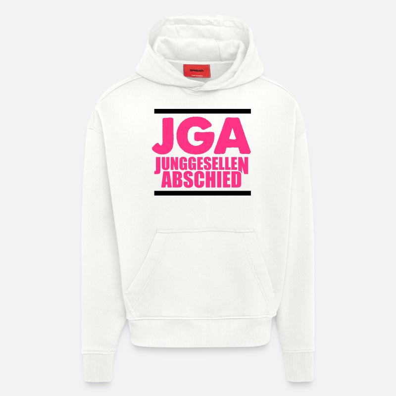 Enterrement de vie de garçon - Sweat à capuche bio épais oversize fabriqué en UE - OFF WHITE