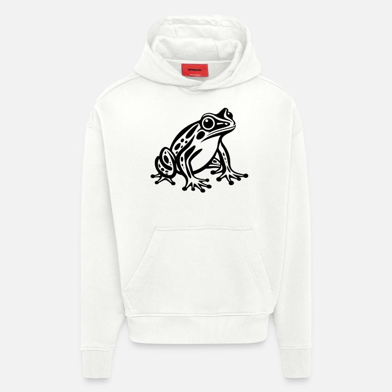 Grenouille - Sweat à capuche bio épais oversize fabriqué en UE - OFF WHITE