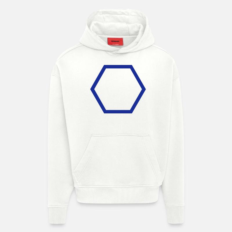 Hexagon Plan - Sweat à capuche bio épais oversize fabriqué en UE - OFF WHITE