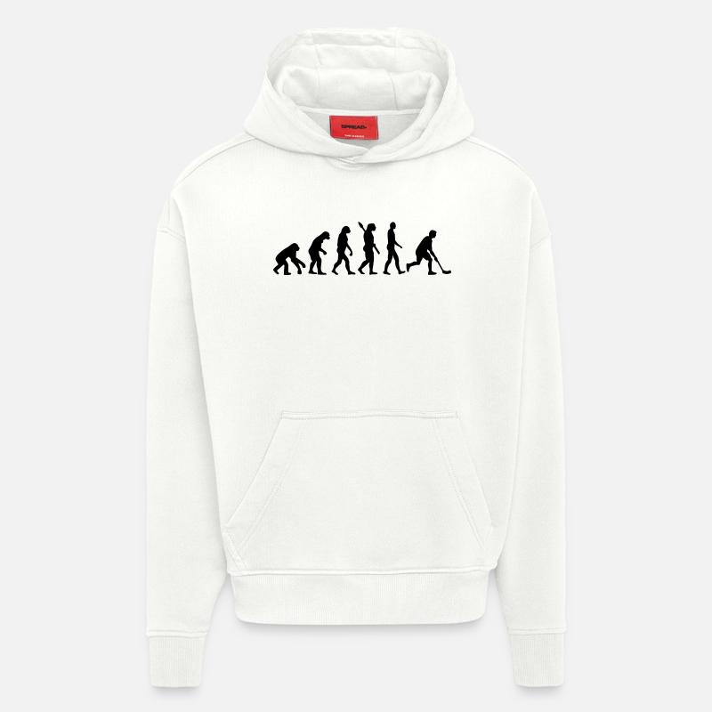 Floorball Évolution - Sweat à capuche bio épais oversize fabriqué en UE - OFF WHITE