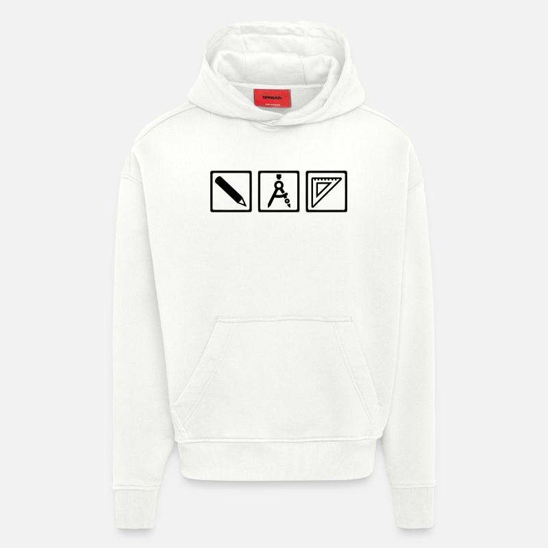 Architecte - Sweat à capuche bio épais oversize fabriqué en UE - OFF WHITE