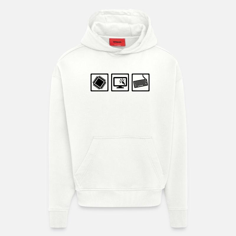 Programmeur - Sweat à capuche bio épais oversize fabriqué en UE - OFF WHITE