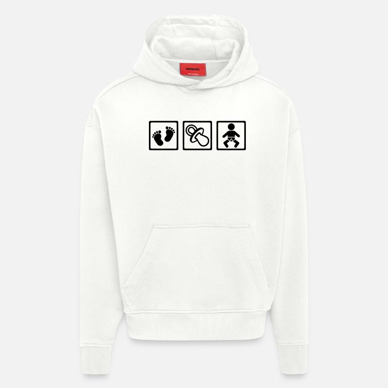 Bébé - Sweat à capuche bio épais oversize fabriqué en UE - OFF WHITE