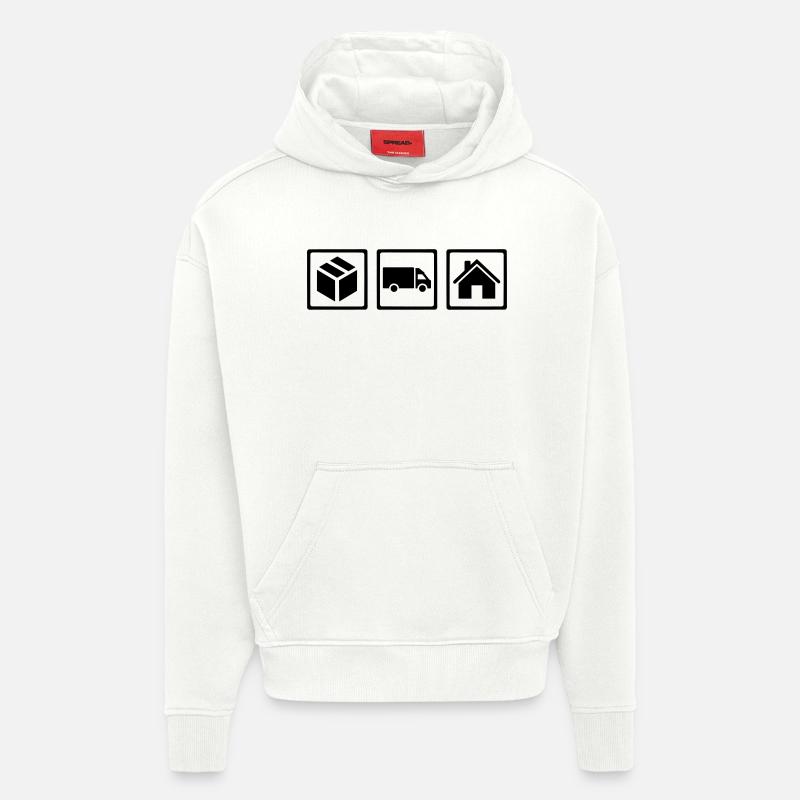 Messager - Sweat à capuche bio épais oversize fabriqué en UE - OFF WHITE