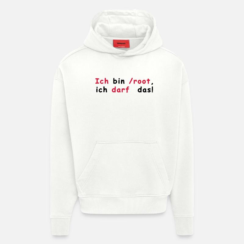 Racine de Linux - Sweat à capuche bio épais oversize fabriqué en UE - OFF WHITE