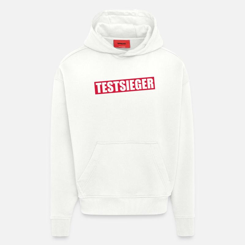 testsieger_1c - Sweat à capuche bio épais oversize fabriqué en UE - OFF WHITE