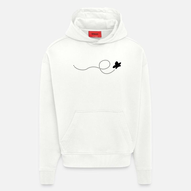 schmetterling - Sweat à capuche bio épais oversize fabriqué en UE - OFF WHITE