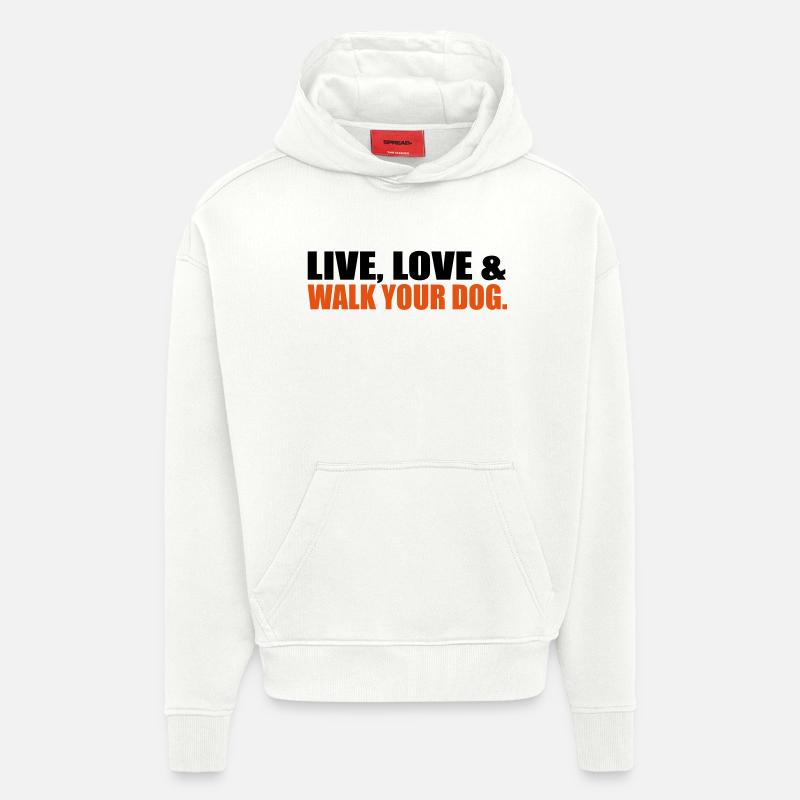 chien - Sweat à capuche bio épais oversize fabriqué en UE - OFF WHITE