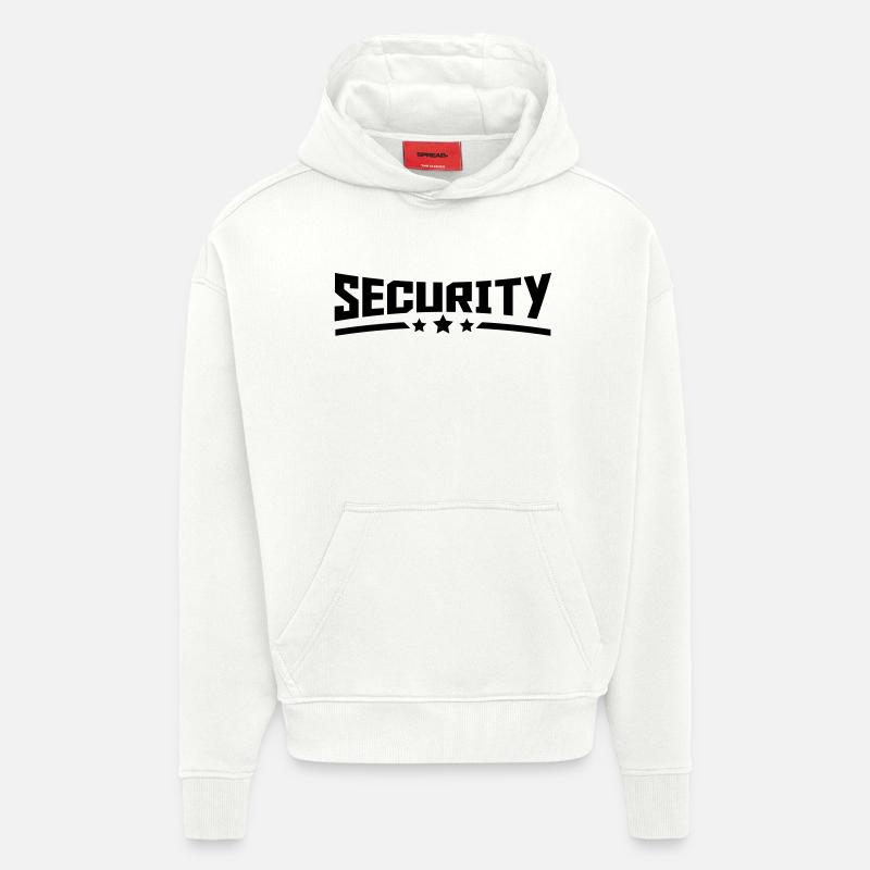 security_design_star_r1 - Sweat à capuche bio épais oversize fabriqué en UE - OFF WHITE