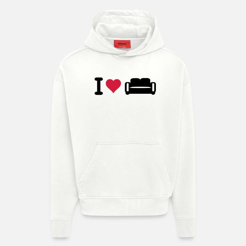 Ich liebe Couch - Hoodie- made by SPREAD  - OFF WHITE