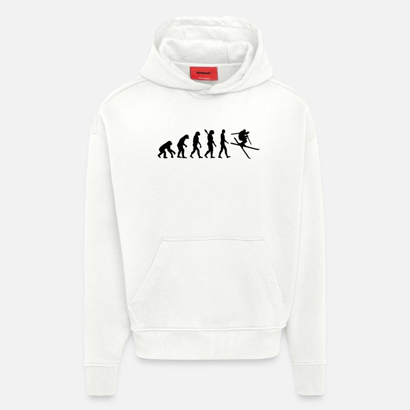 Evolution Ski - Hoodie- made by SPREAD  - OFF WHITE