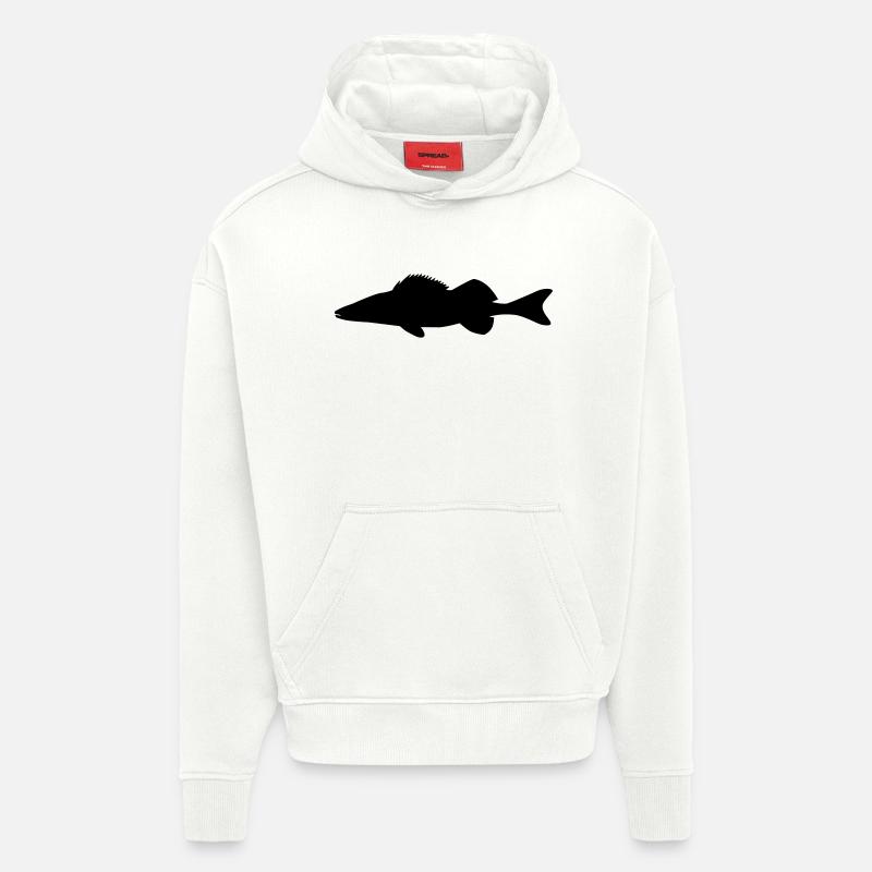 Fish Pikeperch - Hoodie- made by SPREAD  - OFF WHITE
