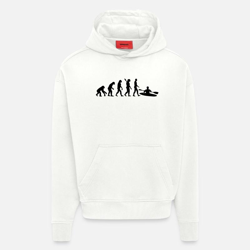 Évolution Kayak - Sweat à capuche bio épais oversize fabriqué en UE - OFF WHITE