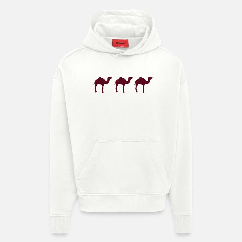 Chameau - Sweat à capuche bio épais oversize fabriqué en UE - OFF WHITE
