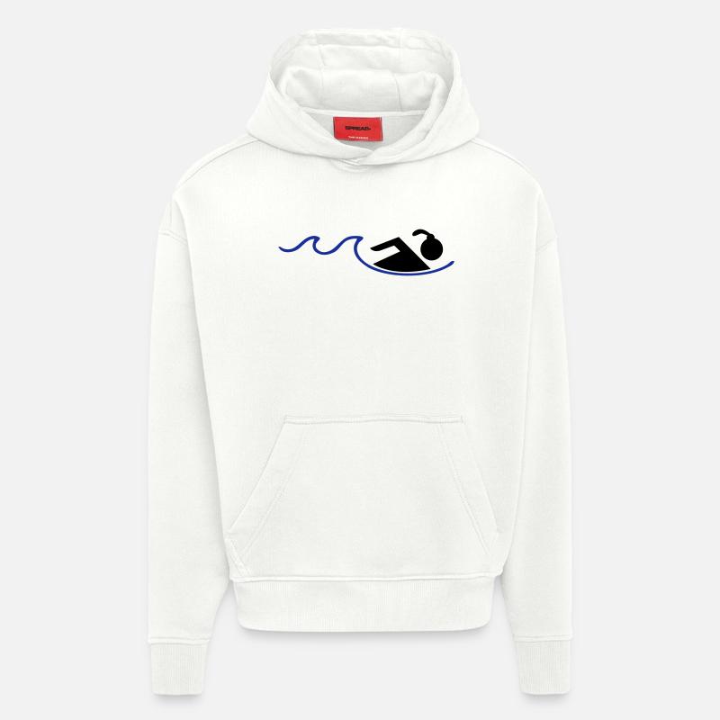 nageur - Sweat à capuche bio épais oversize fabriqué en UE - OFF WHITE
