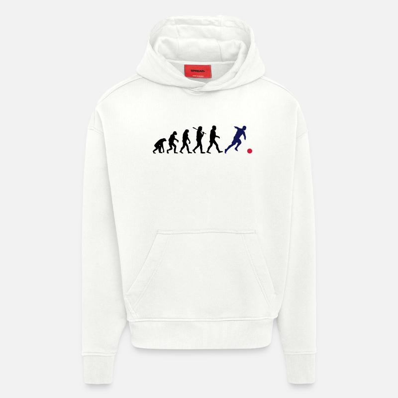 EVOLUTION FOOTBALL - Sweat à capuche bio épais oversize fabriqué en UE - OFF WHITE