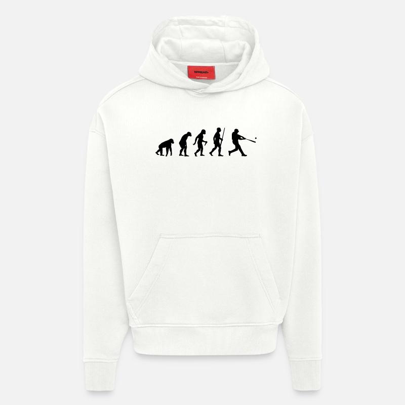 Baseball Evolution - Hoodie- made by SPREAD - OFF WHITE
