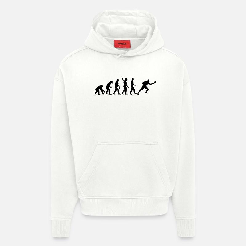 Évolution Ping-pong - Sweat à capuche bio épais oversize fabriqué en UE - OFF WHITE