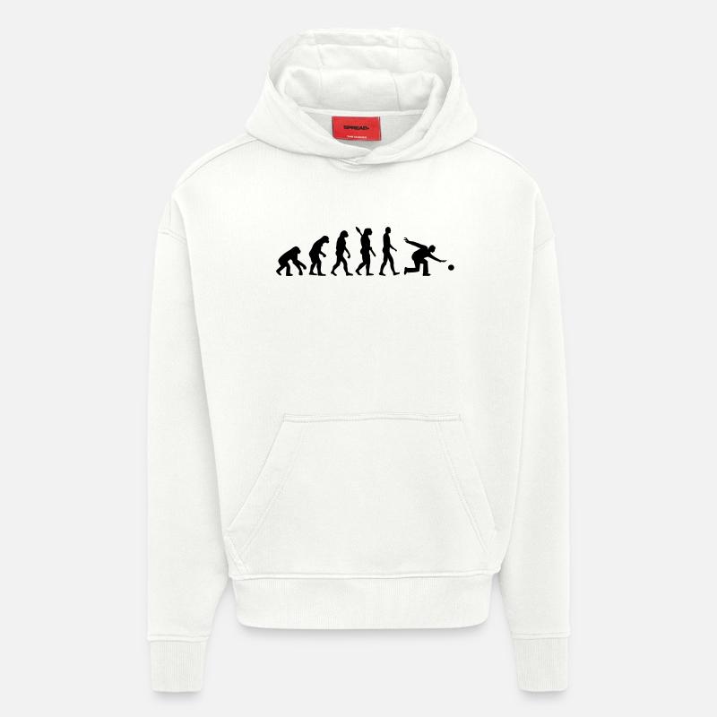 Evolution Bowling - Hoodie- made by SPREAD  - OFF WHITE