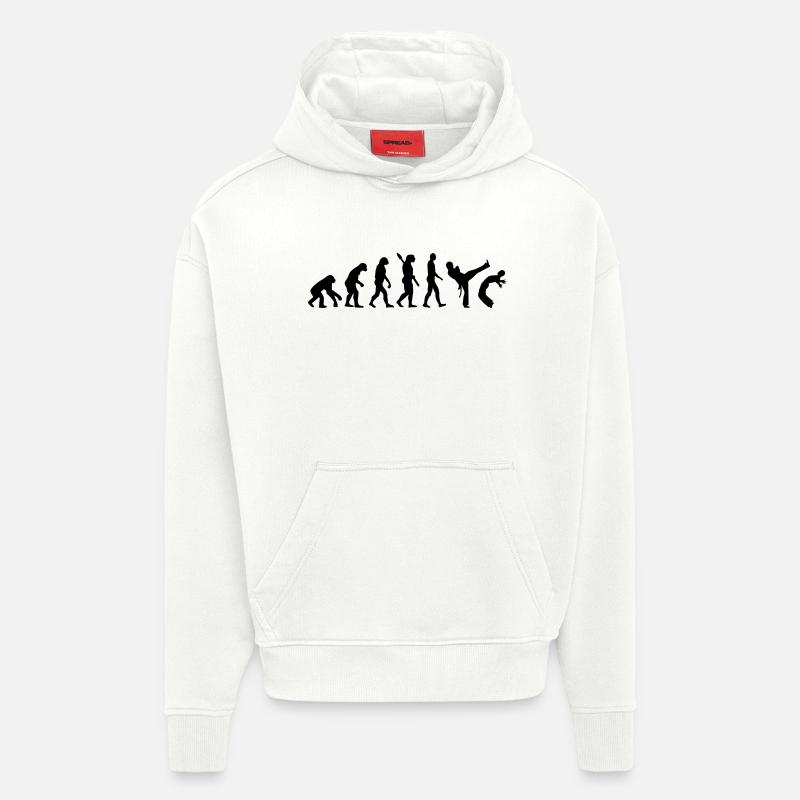 Évolution Capoeira - Sweat à capuche bio épais oversize fabriqué en UE - OFF WHITE