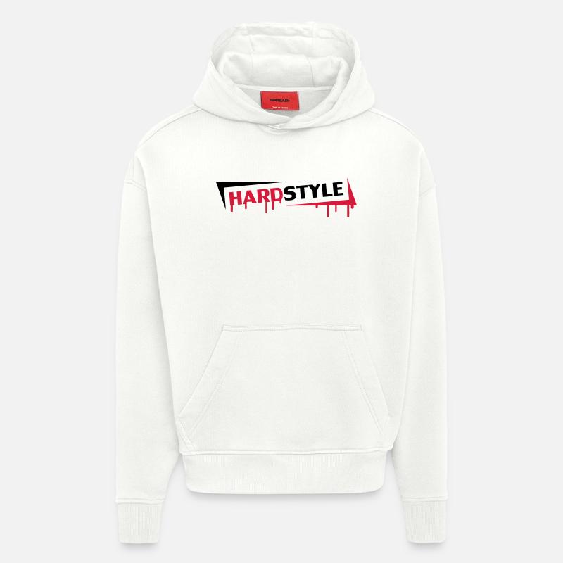 Hardstyle Graffiti - Sweat à capuche bio épais oversize fabriqué en UE - OFF WHITE