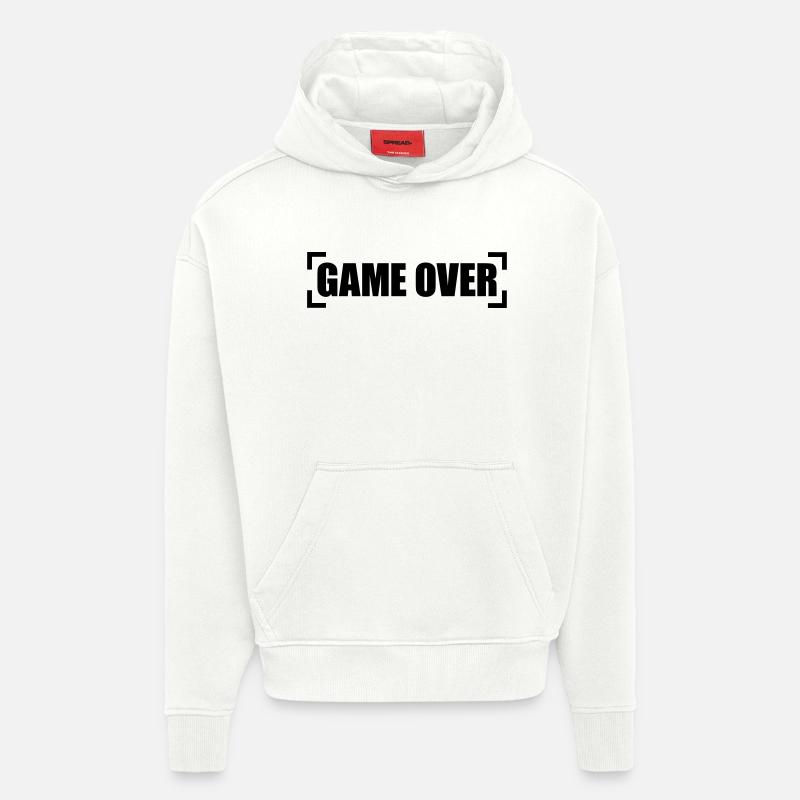 Game Over - Sweat à capuche bio épais oversize fabriqué en UE - OFF WHITE