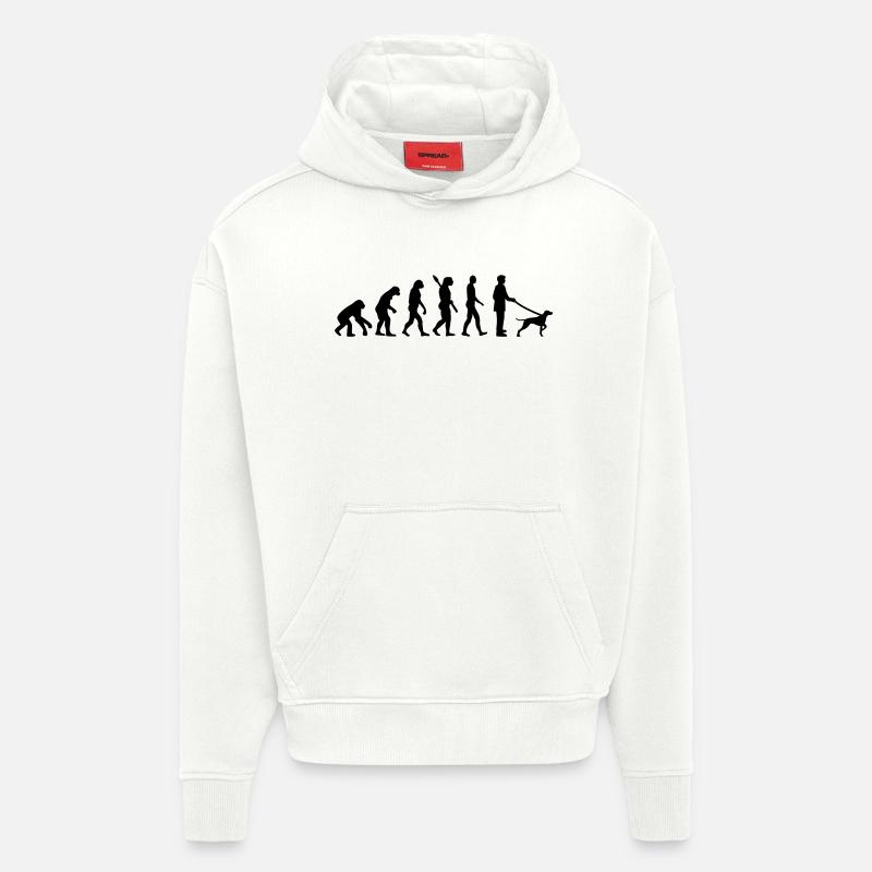 German Shorthaired Pointer - Sweat à capuche bio épais oversize fabriqué en UE - OFF WHITE