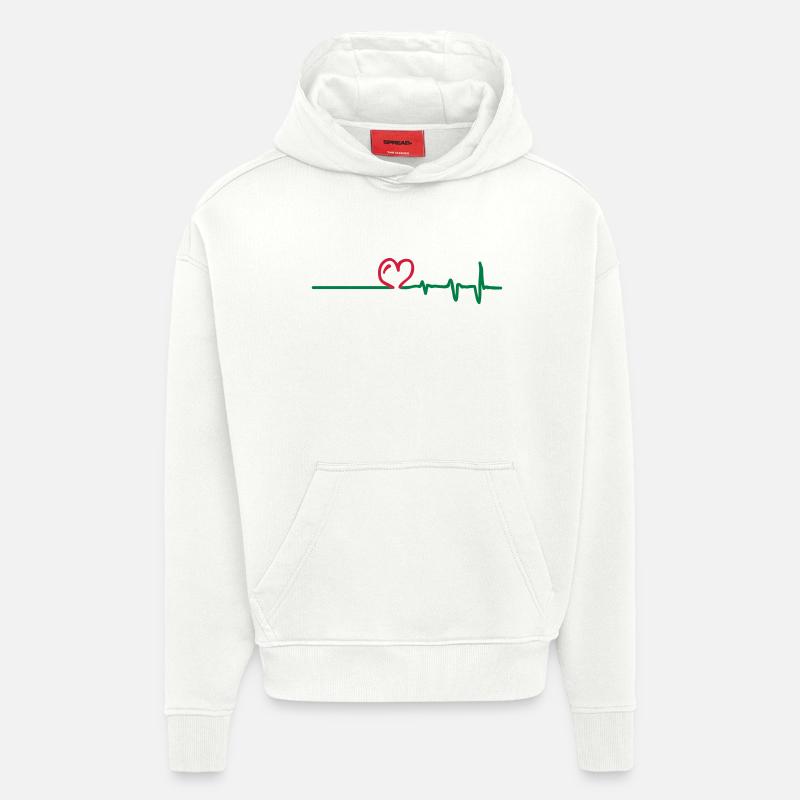Fréquence - Sweat à capuche bio épais oversize fabriqué en UE - OFF WHITE