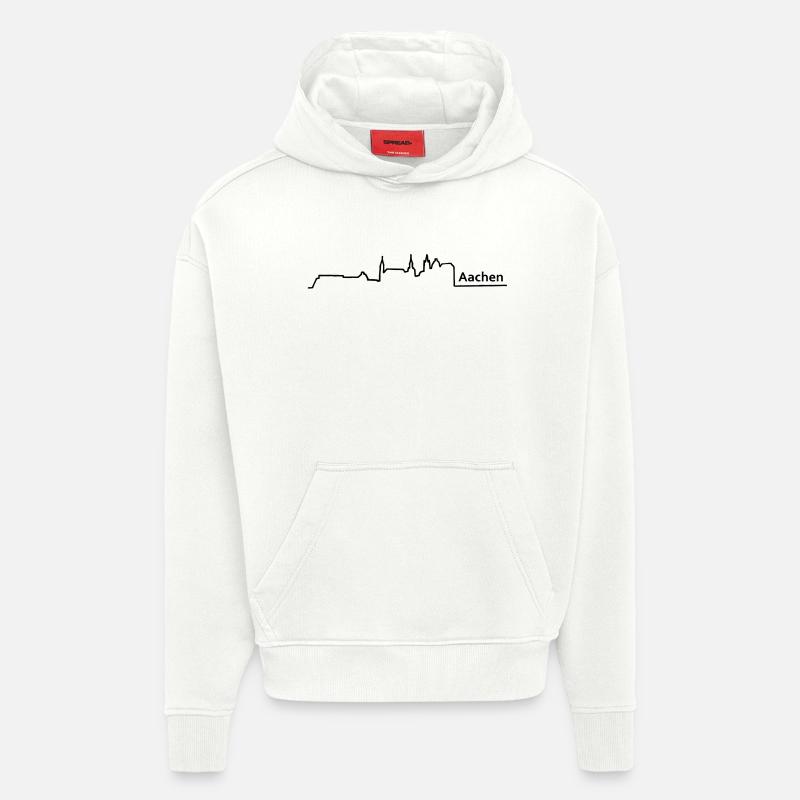 aachen horizon - Sweat à capuche bio épais oversize fabriqué en UE - OFF WHITE