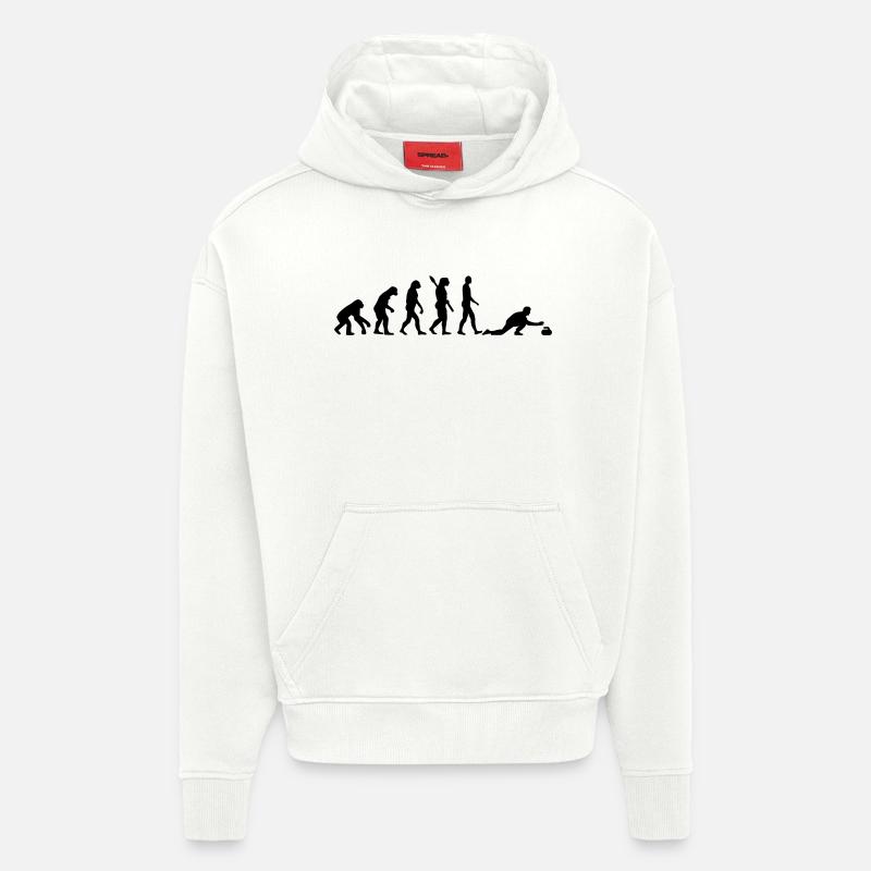 Curling Evolution - Hoodie- made by SPREAD  - OFF WHITE