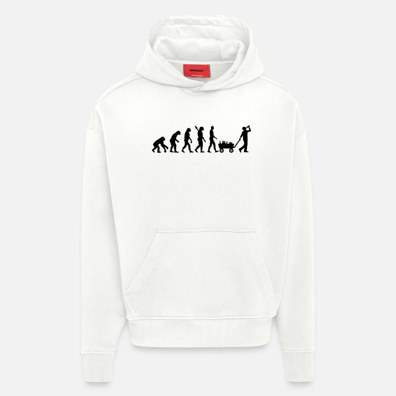 Évolution Alcool - Sweat à capuche bio épais oversize fabriqué en UE - OFF WHITE