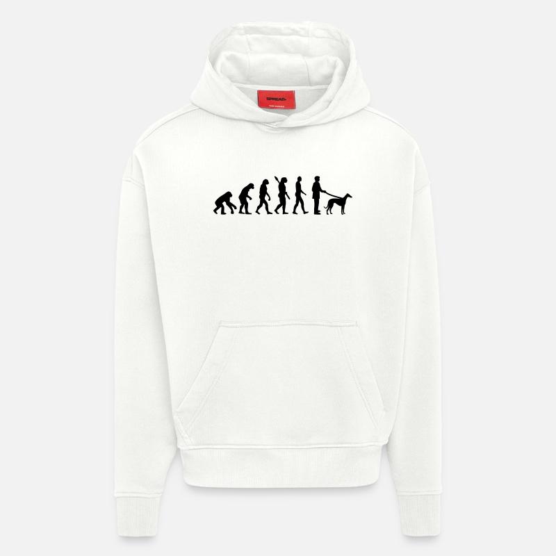 Evolution Lévrier - Sweat à capuche bio épais oversize fabriqué en UE - OFF WHITE