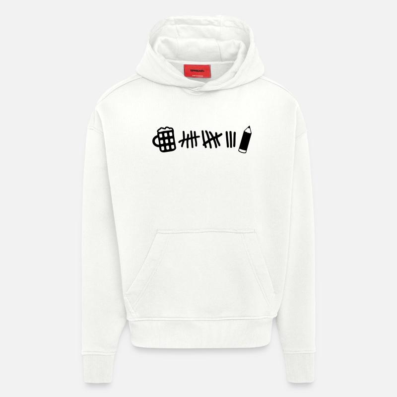 Striche - Bier Stift - Hoodie- made by SPREAD  - OFF WHITE