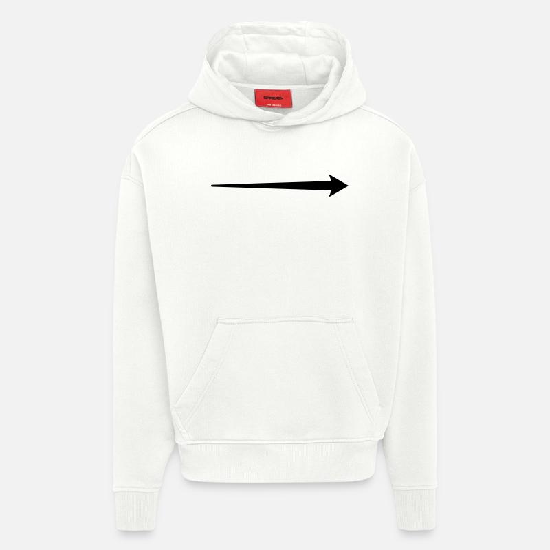 Motif de la flèche - Sweat à capuche bio épais oversize fabriqué en UE - OFF WHITE