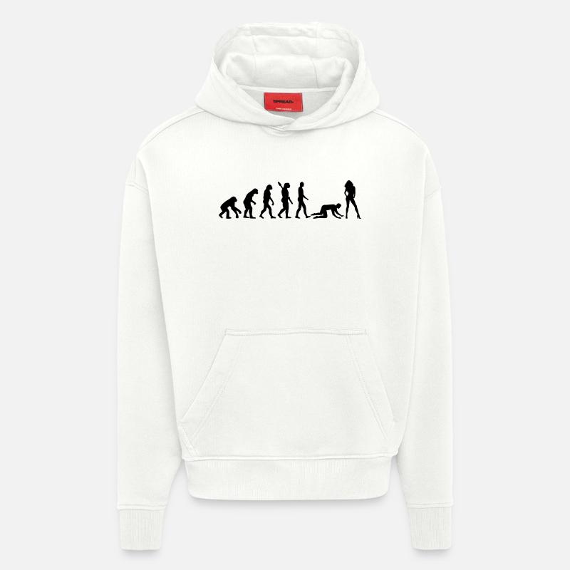 Évolution Mariage - Sweat à capuche bio épais oversize fabriqué en UE - OFF WHITE