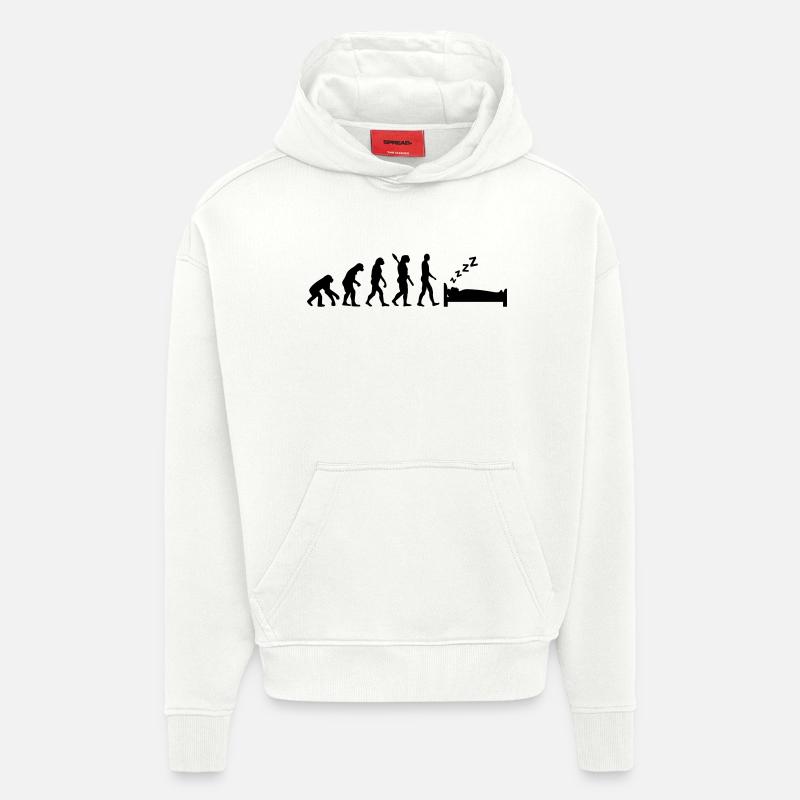 Evolution Dormir - Sweat à capuche bio épais oversize fabriqué en UE - OFF WHITE